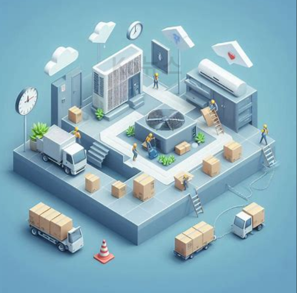 이사를-열심히-하고있는-모습을-표현한-사진