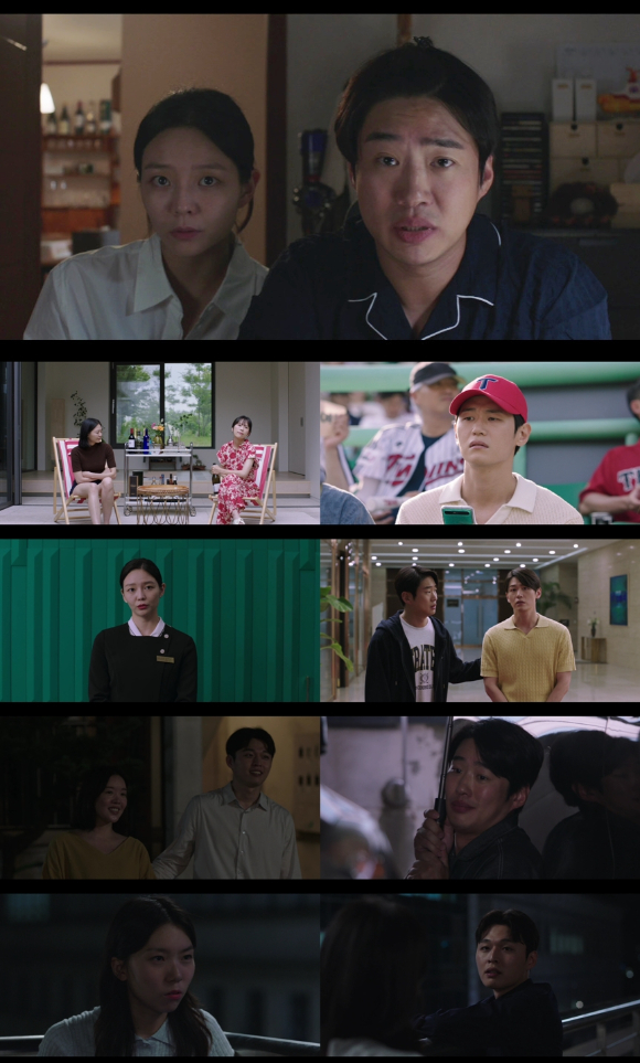 지난 19일 첫 공개된 티빙 신작 &#39;LTNS&#39;에서 이솜&#44; 안재홍에게 추적당하는 문제적 커플들의 발칙한 언행이 드라마의 또다른 과몰입 포인트로 주목받고 있다. [사진=티빙(TVING)]