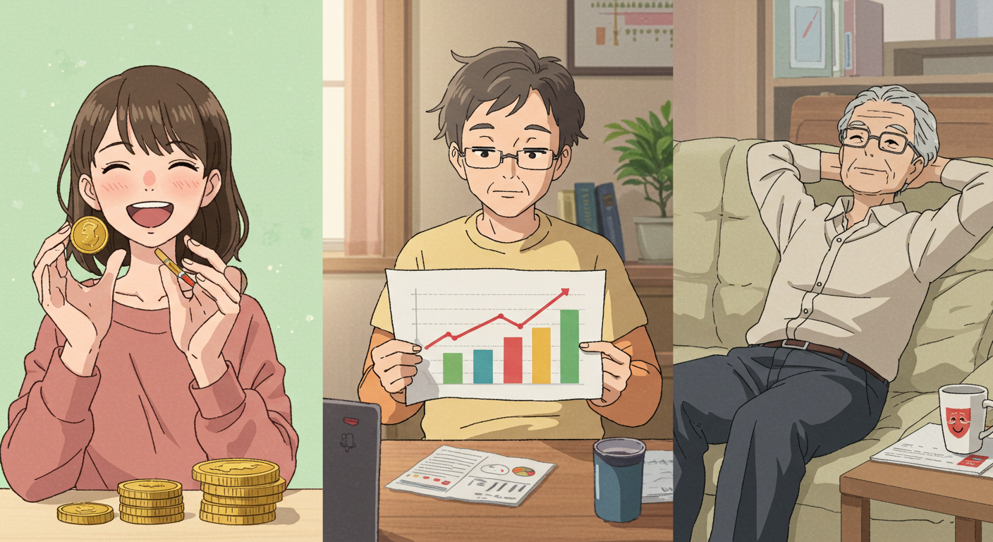 연령대별로 달라지는 암보험 유리한 선택 기준을 표현한 그림