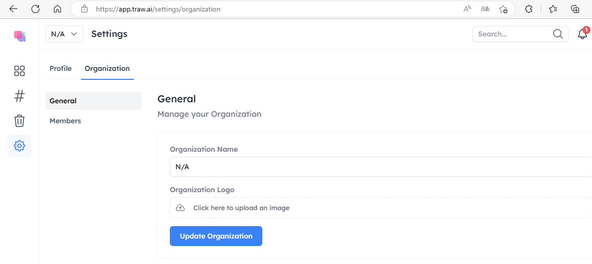 traw 사이트 - settings