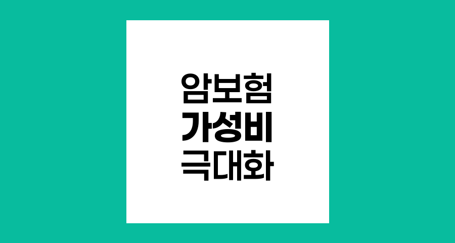 암보험 가성비 극대화, 진단비와 치료비 특약 조합