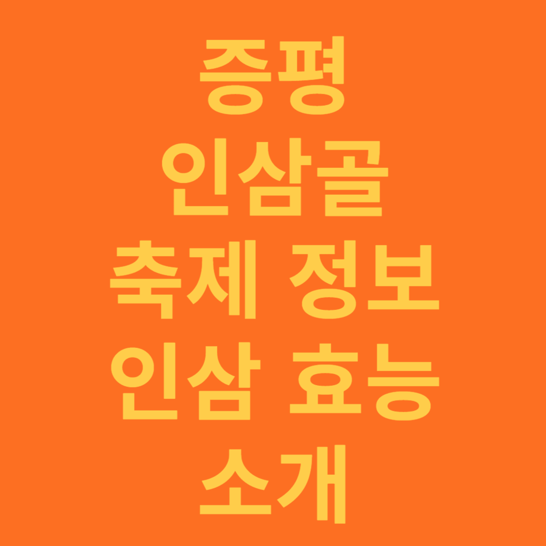 증편 인삼골 축제 정보와 효능 소개