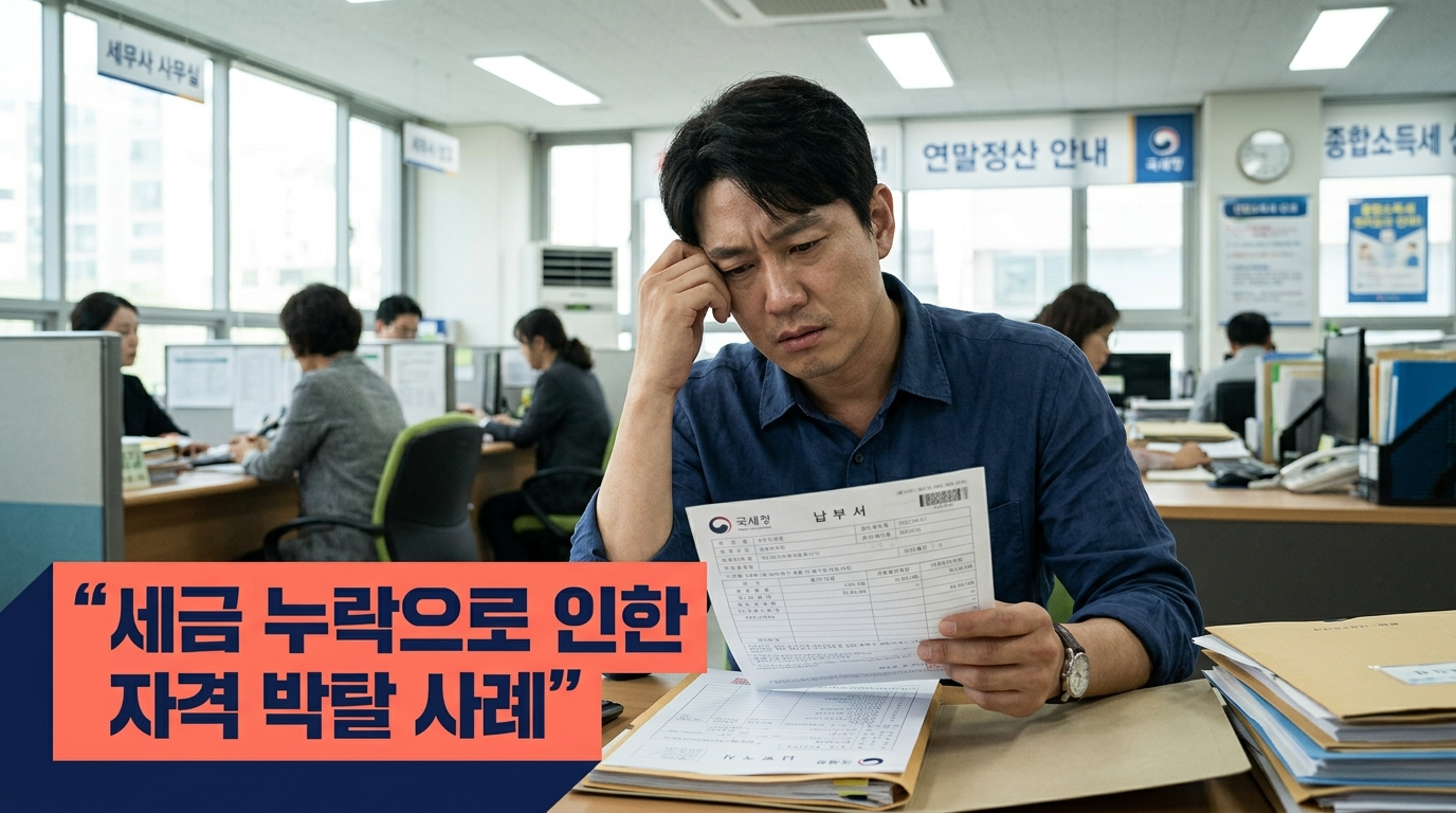 세금 신고 누락 지원금 부적격 탈락 원인