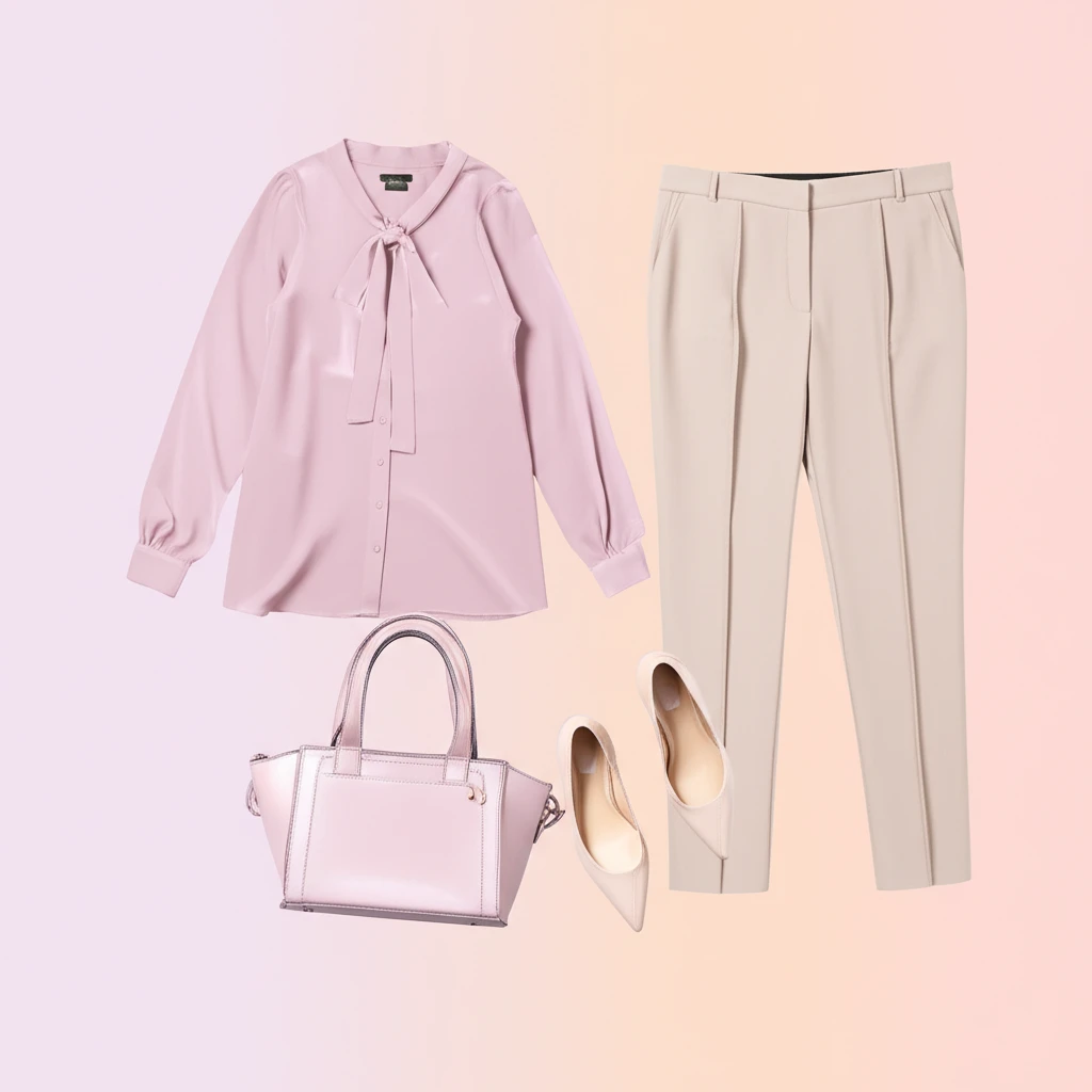 리본 블라우스 코디 고민 끝! 르로망..