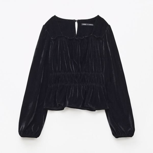 미쏘 스퀘어넥 벨벳 블라우스 MIWBLD112G