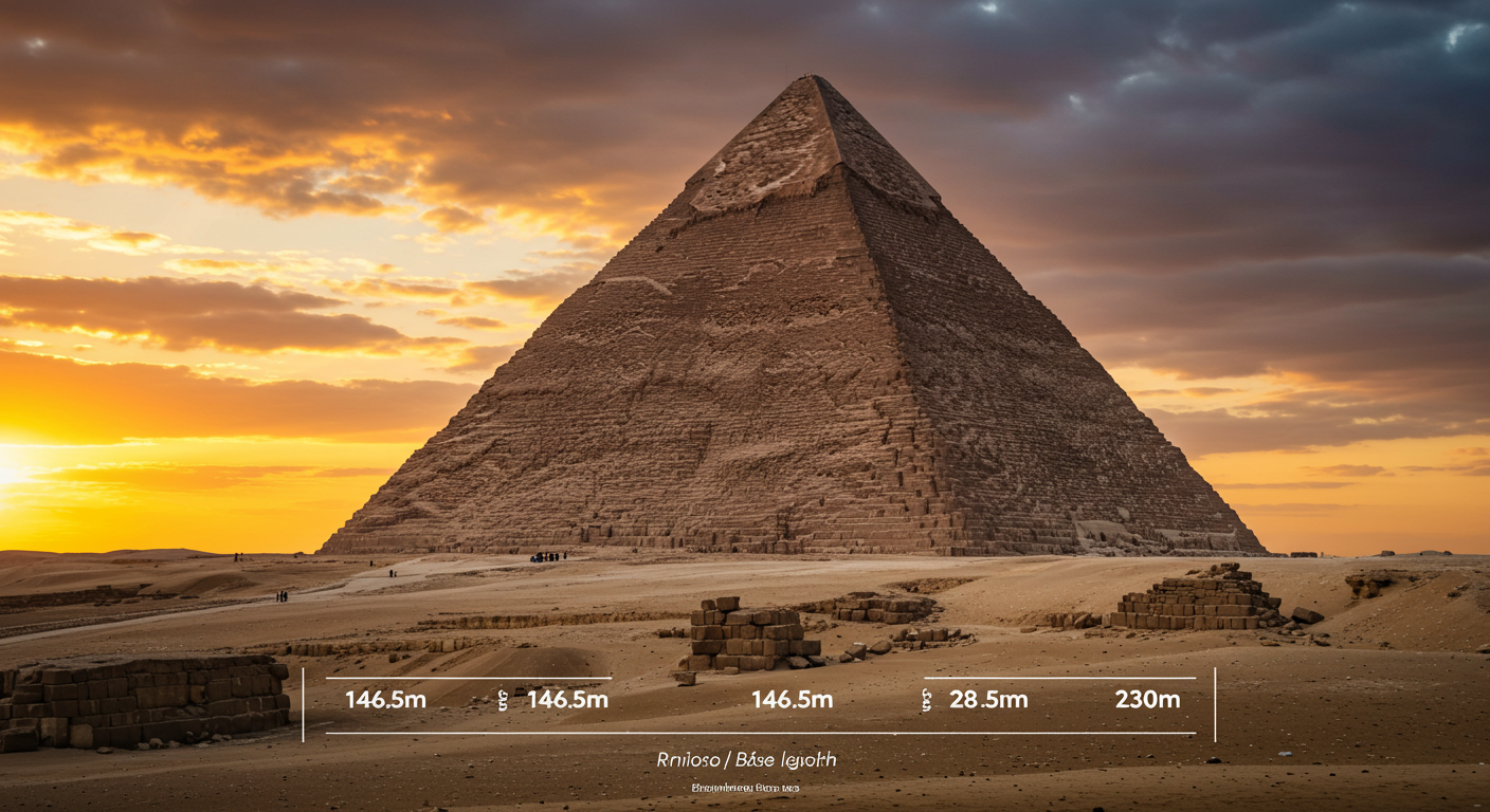 세계에서 가장 큰 피라미드 크기 전격 분석: 쿠푸 왕 대피라미드