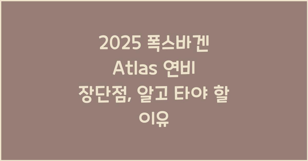 2025 폭스바겐 Atlas 연비 장단점