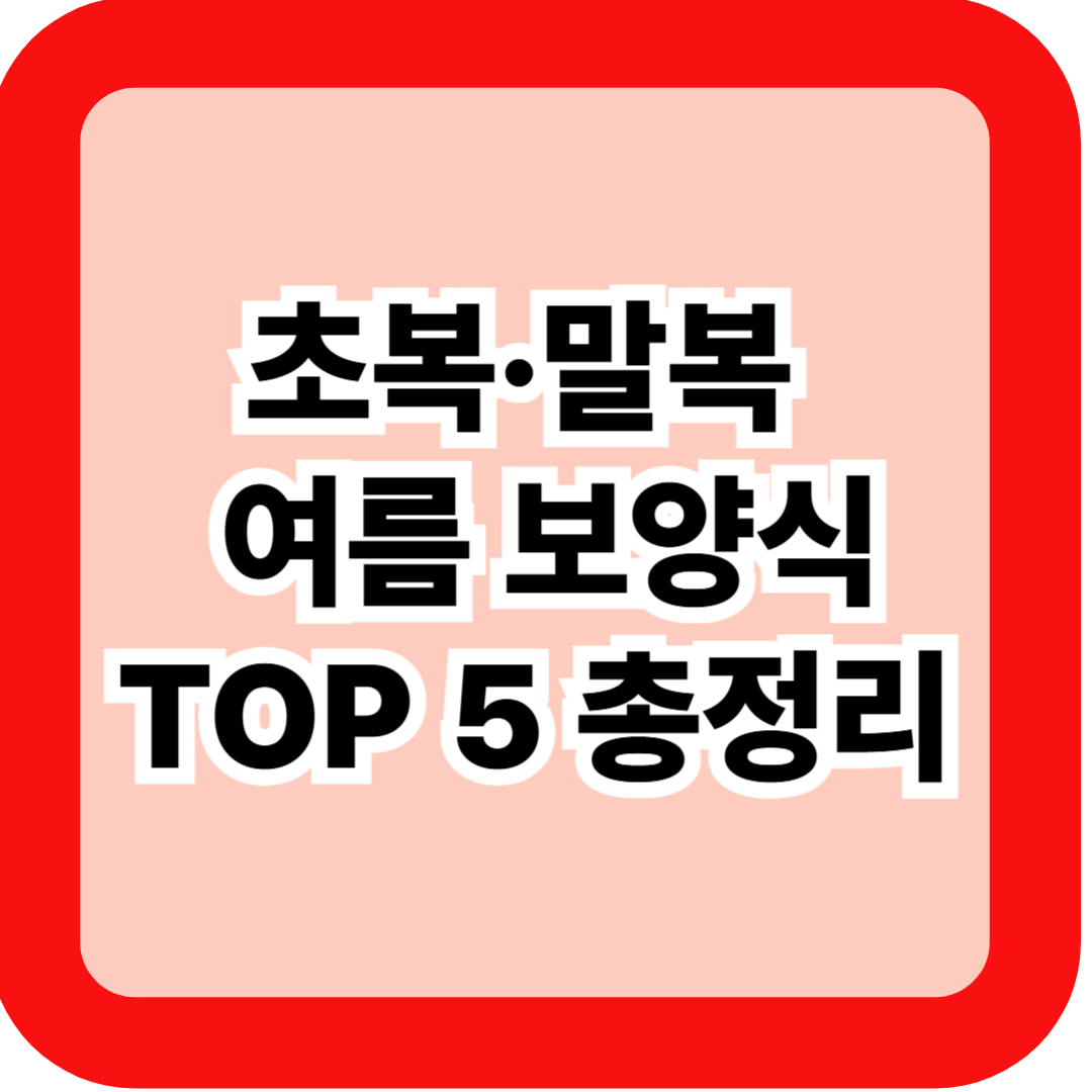 초복&middot;말복 여름 보양식 TOP 5 총정리 - 삼계탕&middot;장어&middot;낙지 황금레시피 공개