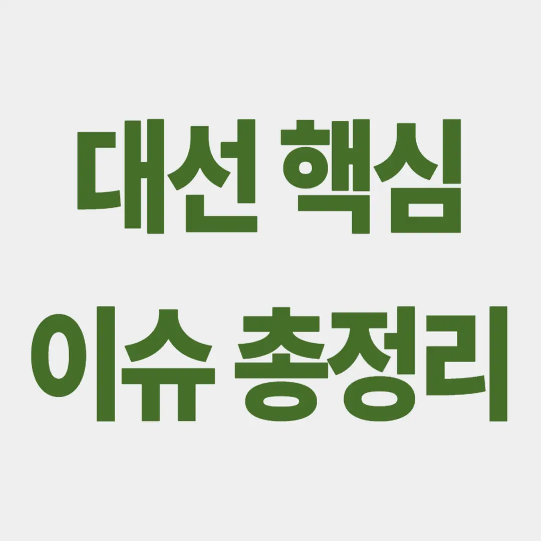 2025 21대 대선 핵심 이슈 총정리