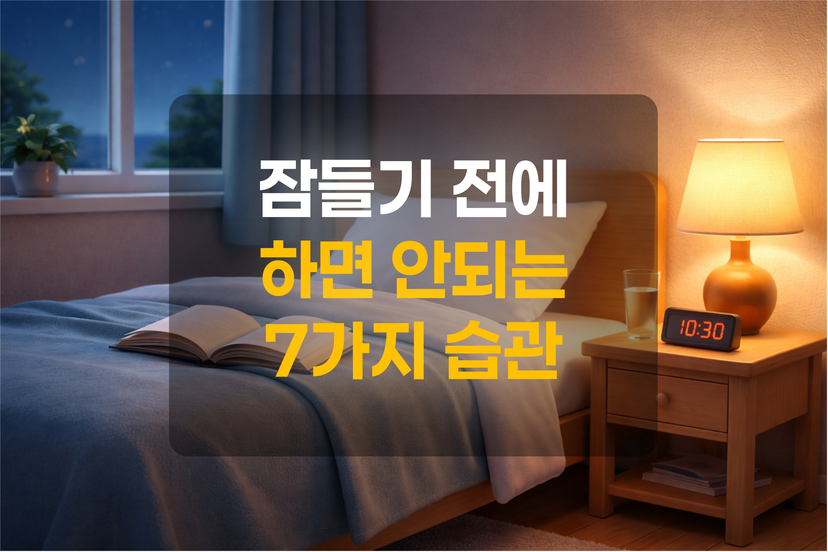 잠들기 전의 침실을 묘사한 그림