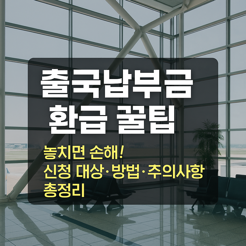 출국납부금 환급 대상과 신청 꿀팁-놓치면 손해