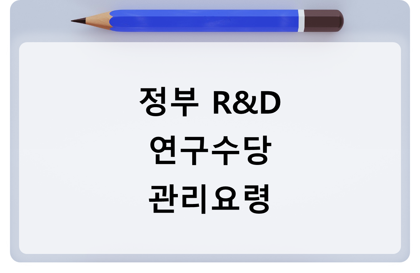 혁신법 정부 R&D 연구수당 관리 요령