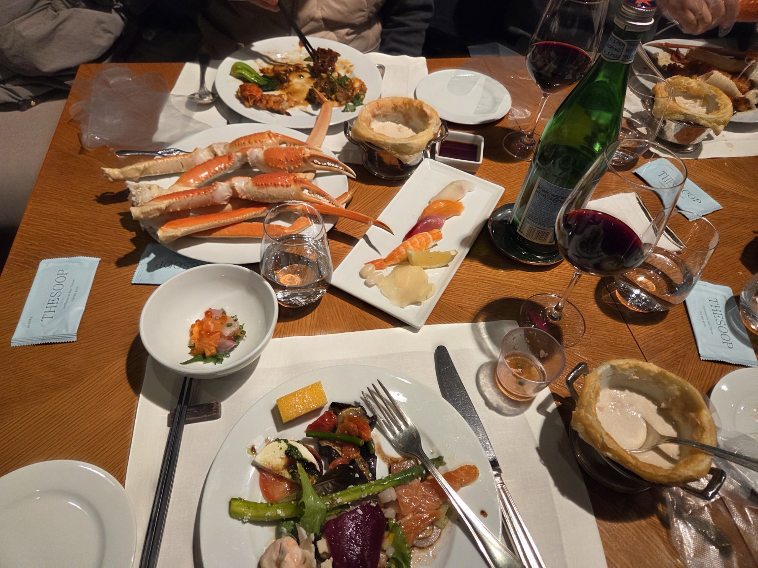 신라호텔 더 파크뷰 디너 테이블 음식 구성