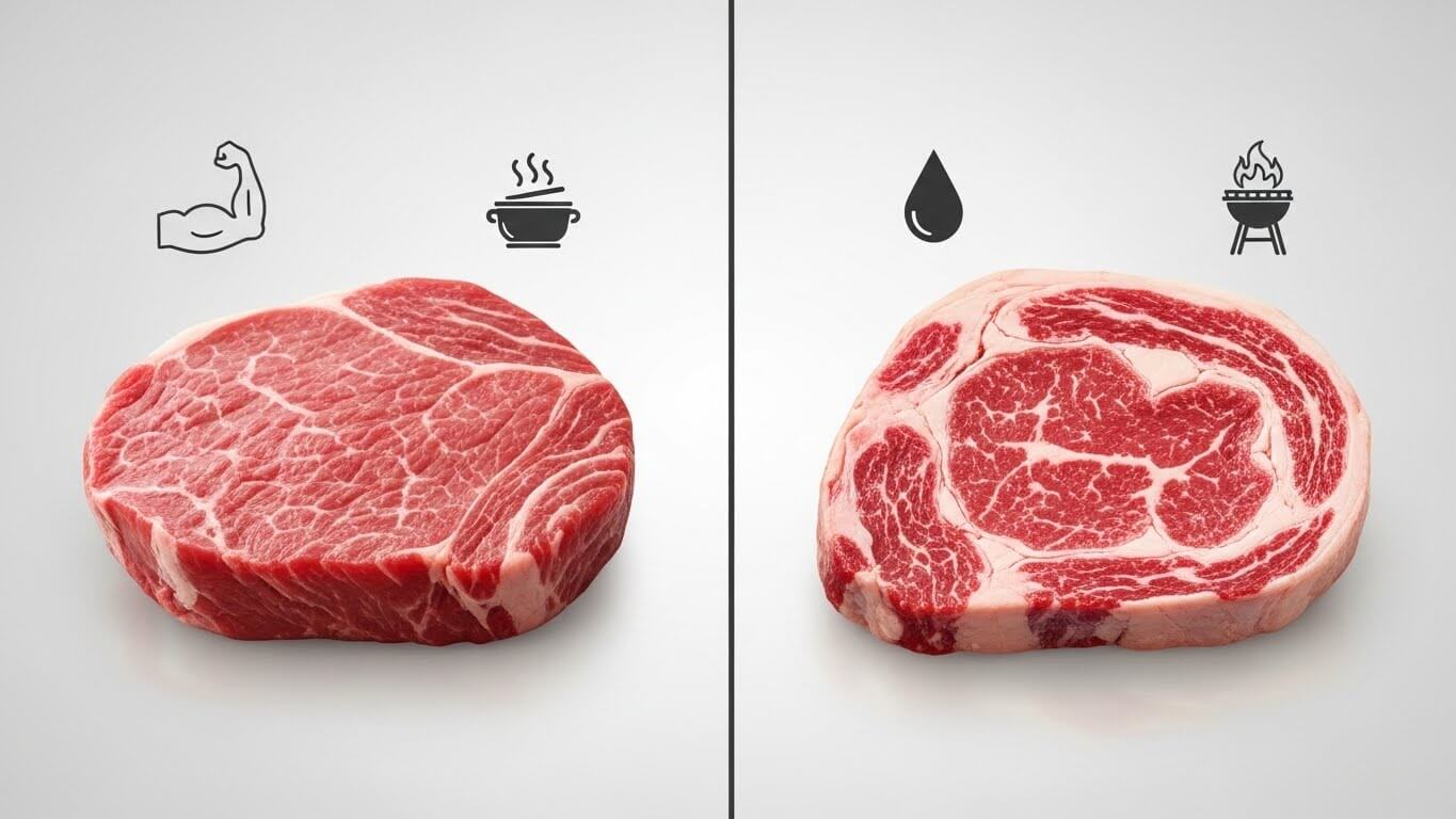 부위별 영양 차이 – 고단백 부위 vs 고지방 부위