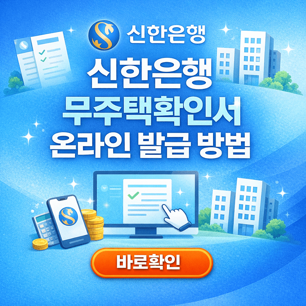 신한은행 무주택확인서 온라인 발급 방법