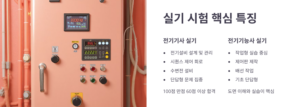 전기기사·기능사 실기 시험의 특징
