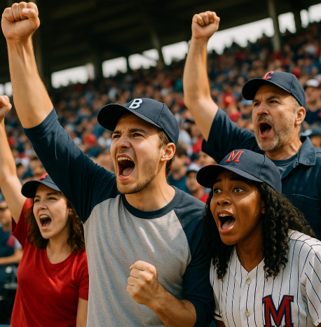 야구를 응원하는 팬들 사진