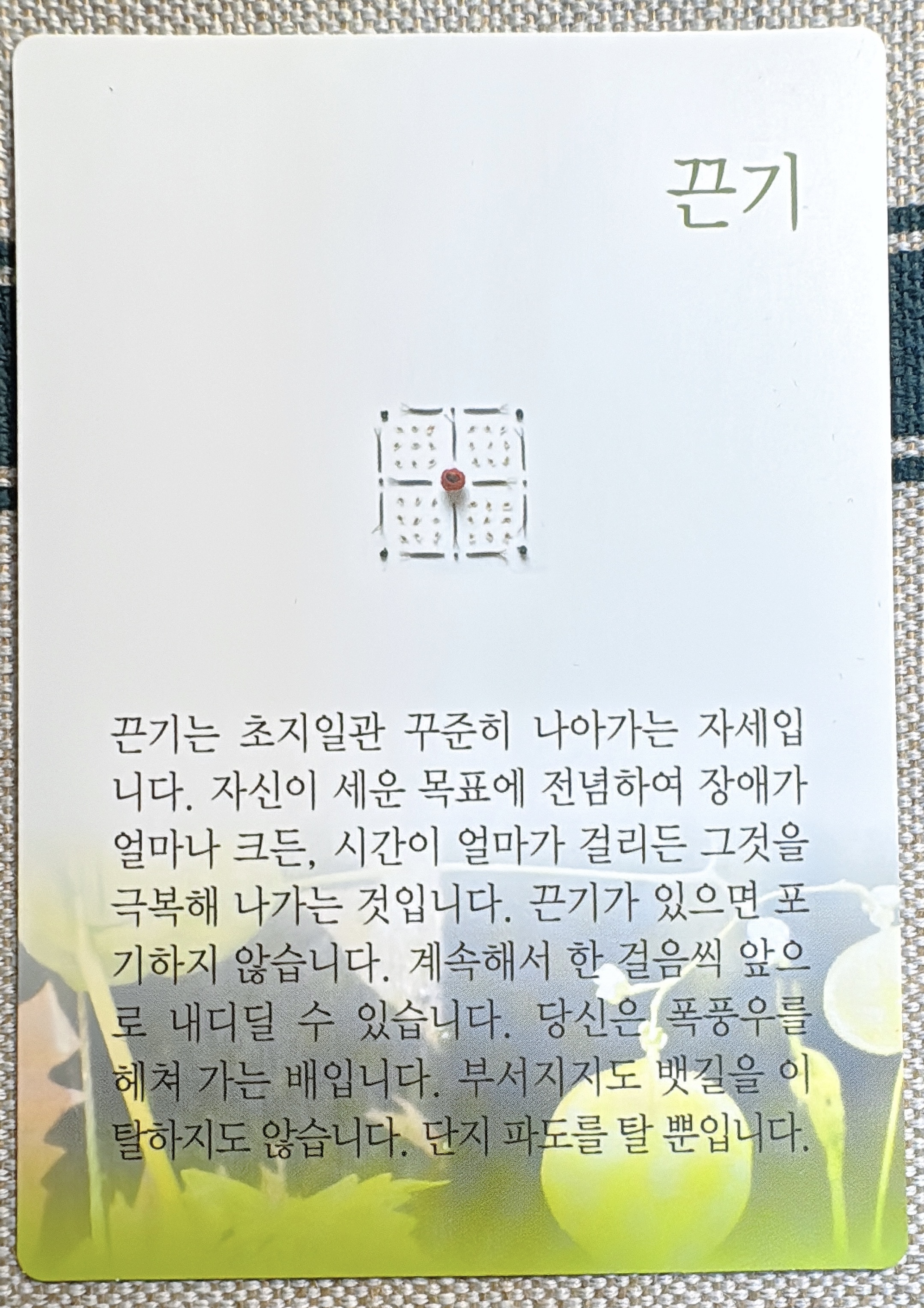 버츄 카드 미덕의 보석함: 끈기