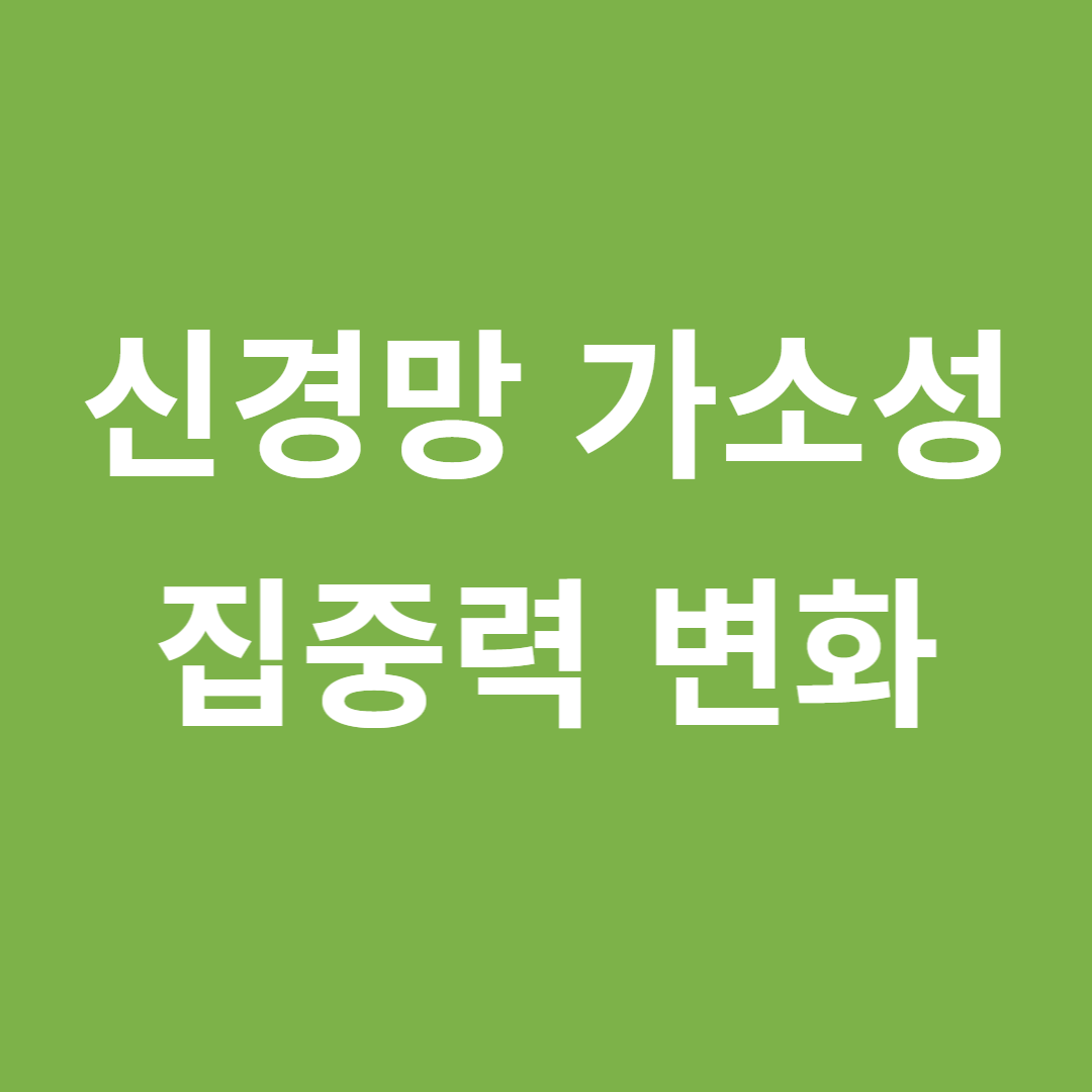 신경망 가소성과 집중력 변화