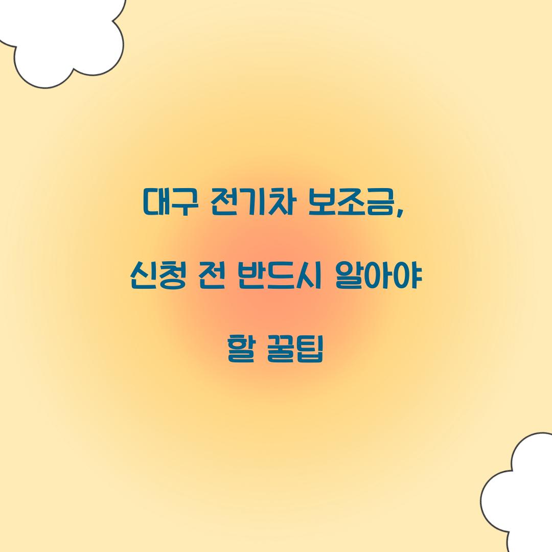 대구 전기차 보조금