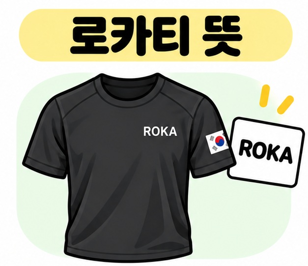로카티 뜻 문구와 ROKA 글자가 들어간 검은색 기능성 티셔츠를 보여주는 대표 카드