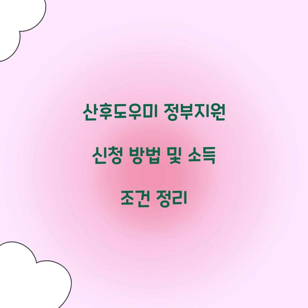 산후도우미 정부지원