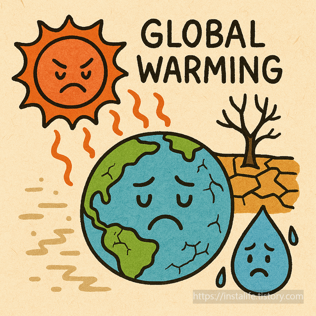 지구온난화 그림입니다.