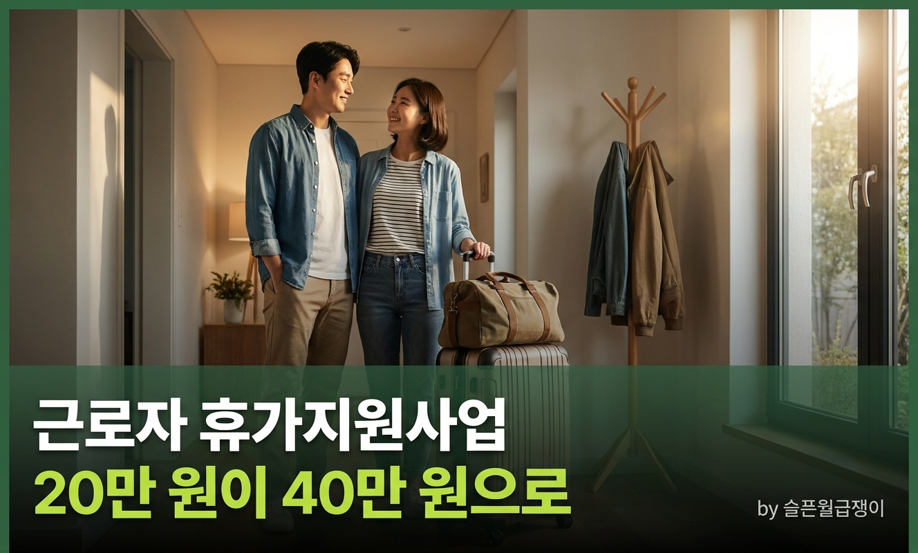 여행 가방을 든 직장인 부부