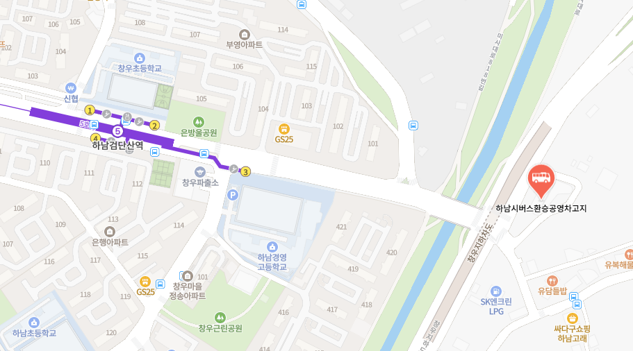 하남버스한영공영차고지 위치-지도