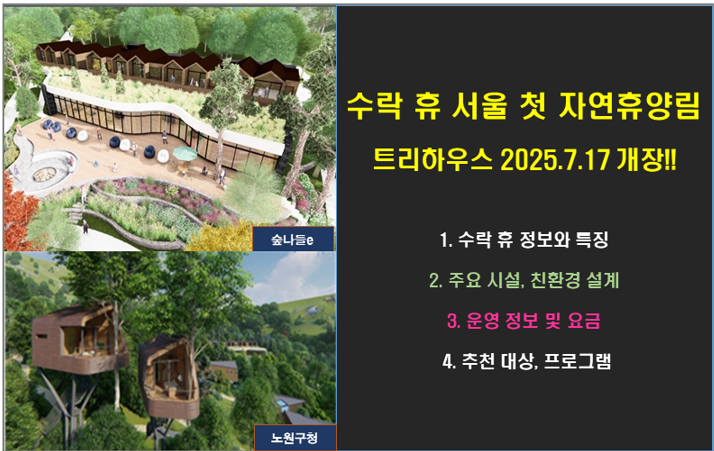 서울 첫 자연휴양림 트리하우스 ‘수락 휴’, 숲캉스 국내 여행!