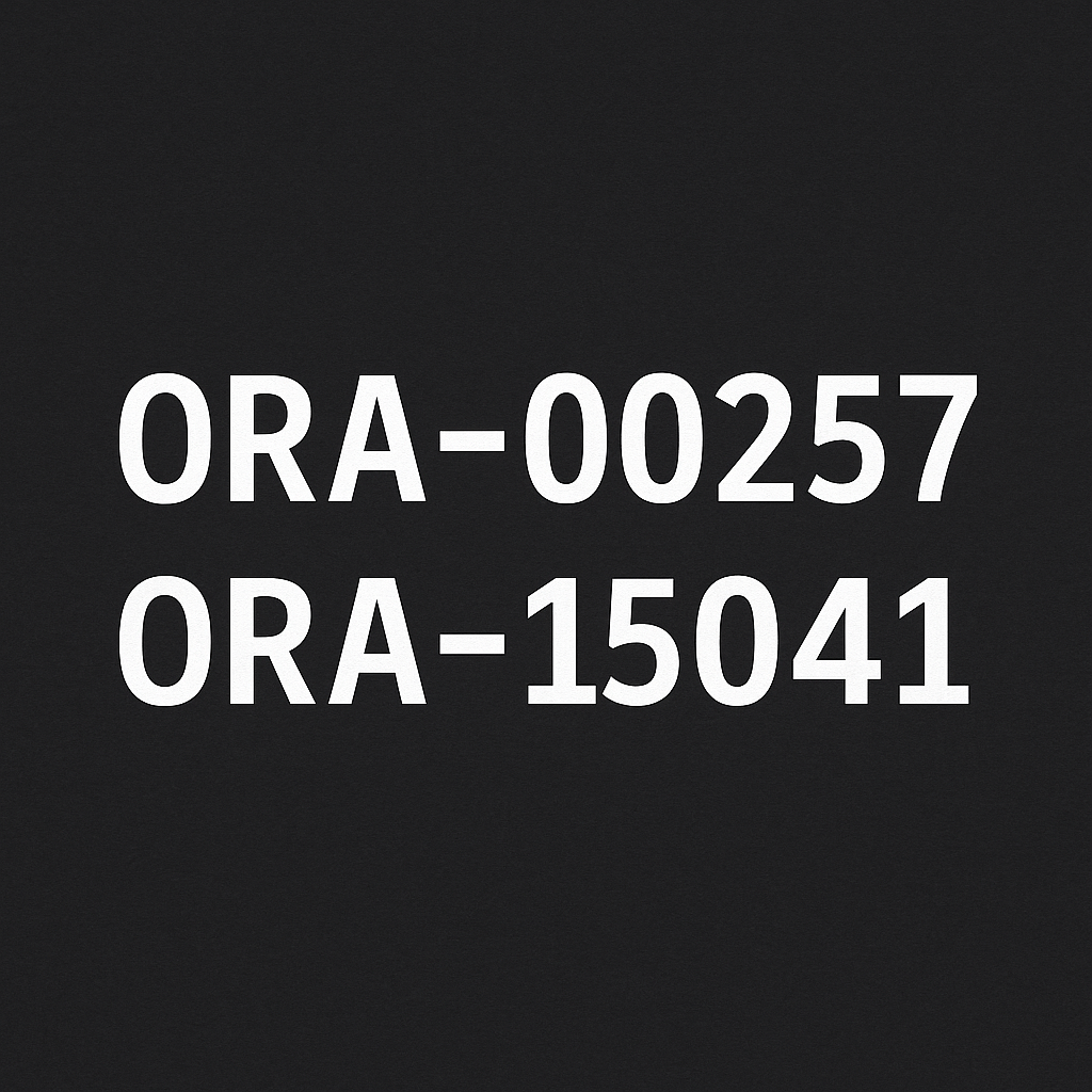 ORA-00257 Archive Error & ORA-15041 RECO Disk Full 장애
