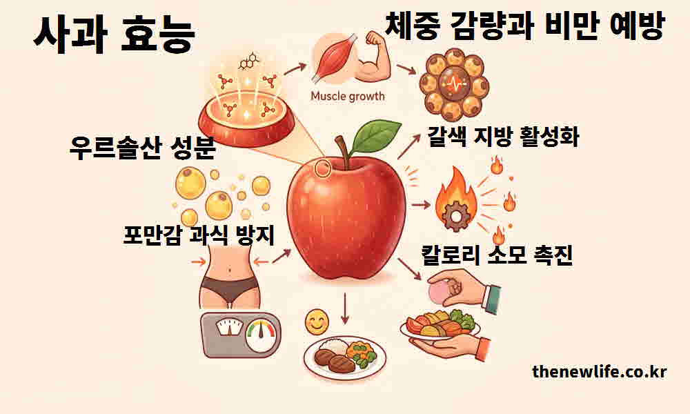 사과 효능 체중 감량 비만 예방