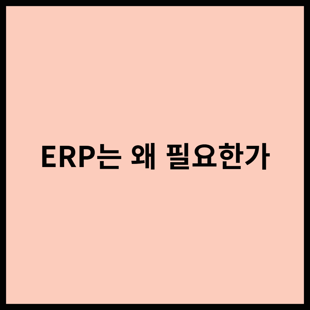 기업들은 ERP를 왜 도입할까?