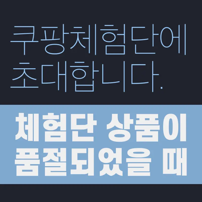 쿠팡체험단 선정시 볼수 있는 메시지
