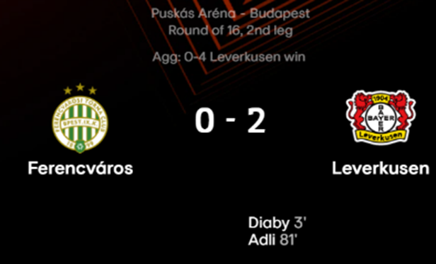 22/23 UEFA 유로파리그 16강 2차전 페렌츠바로시 대 레버쿠젠