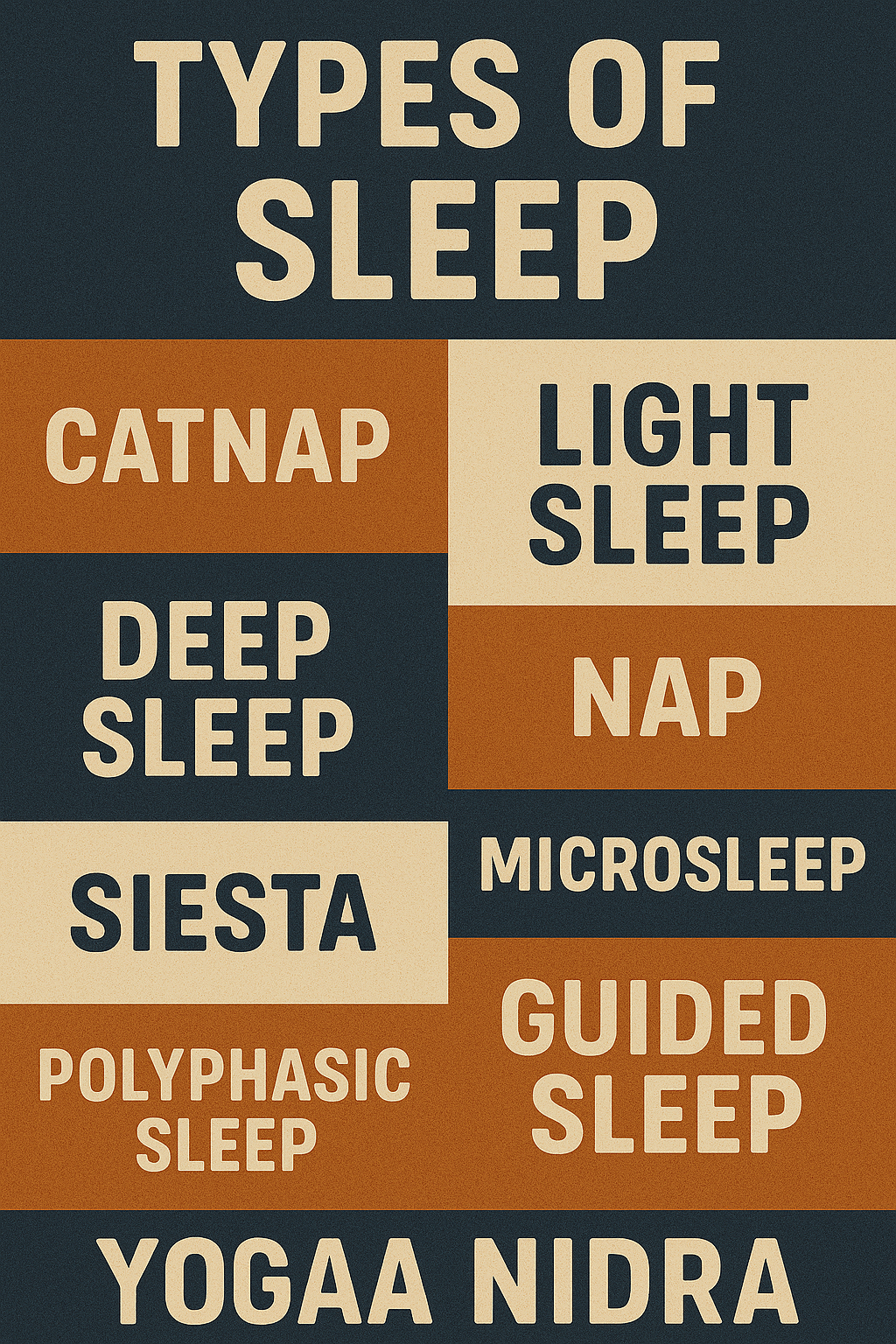 수면의 종류들을 나열한 이미지