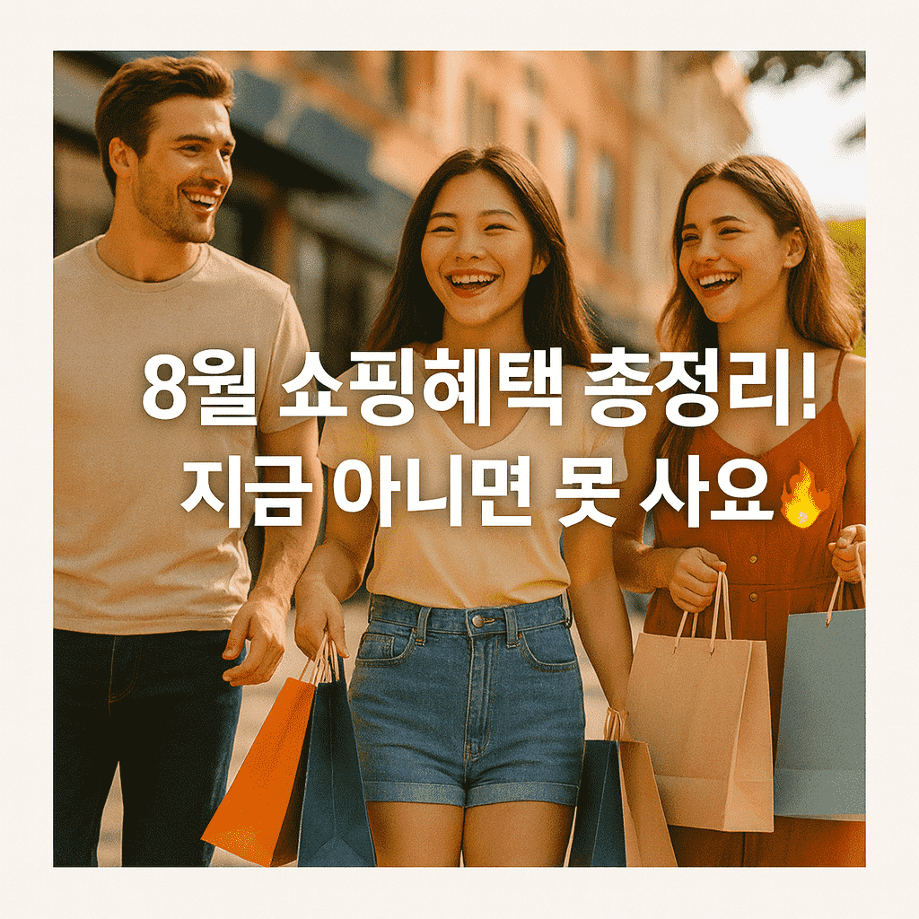 2025년 8월 쇼핑 혜택 캘린더 – 지금 놓치면 후회할 특가
