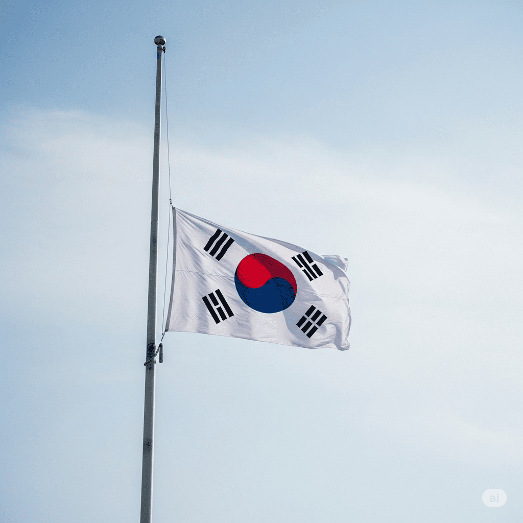 현충일 태극기 조기 게양