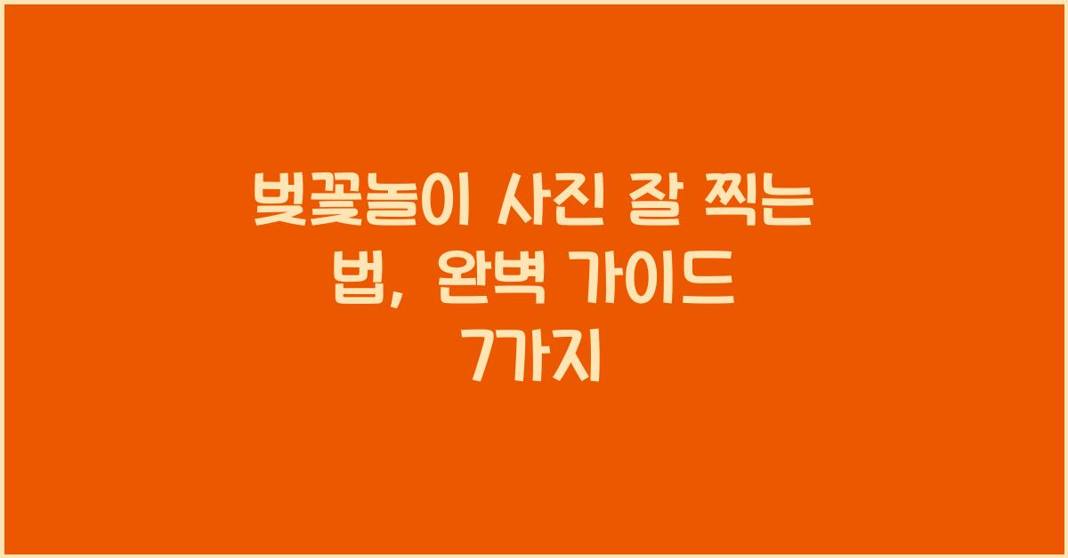 벚꽃놀이 사진 잘 찍는 법