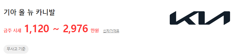 올 뉴 카니발 중고차 시세