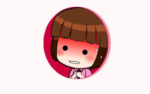 붉어진 얼굴의 캐릭터 이미지