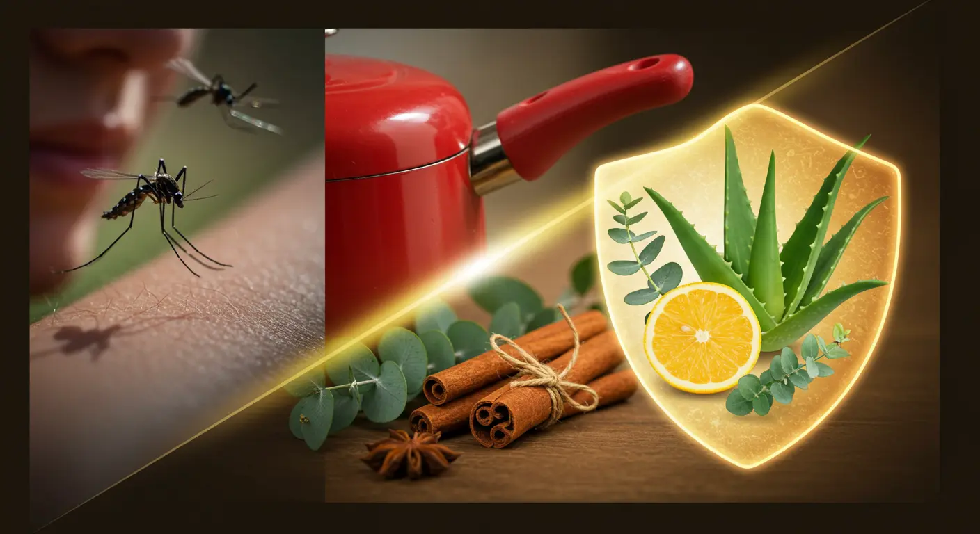 미래의 가족을 위해 레몬, 계피, 알로에 등 천연 재료로 '자연 상비 키트'를 정성껏 준비하는 따뜻한 분위기의 이미지