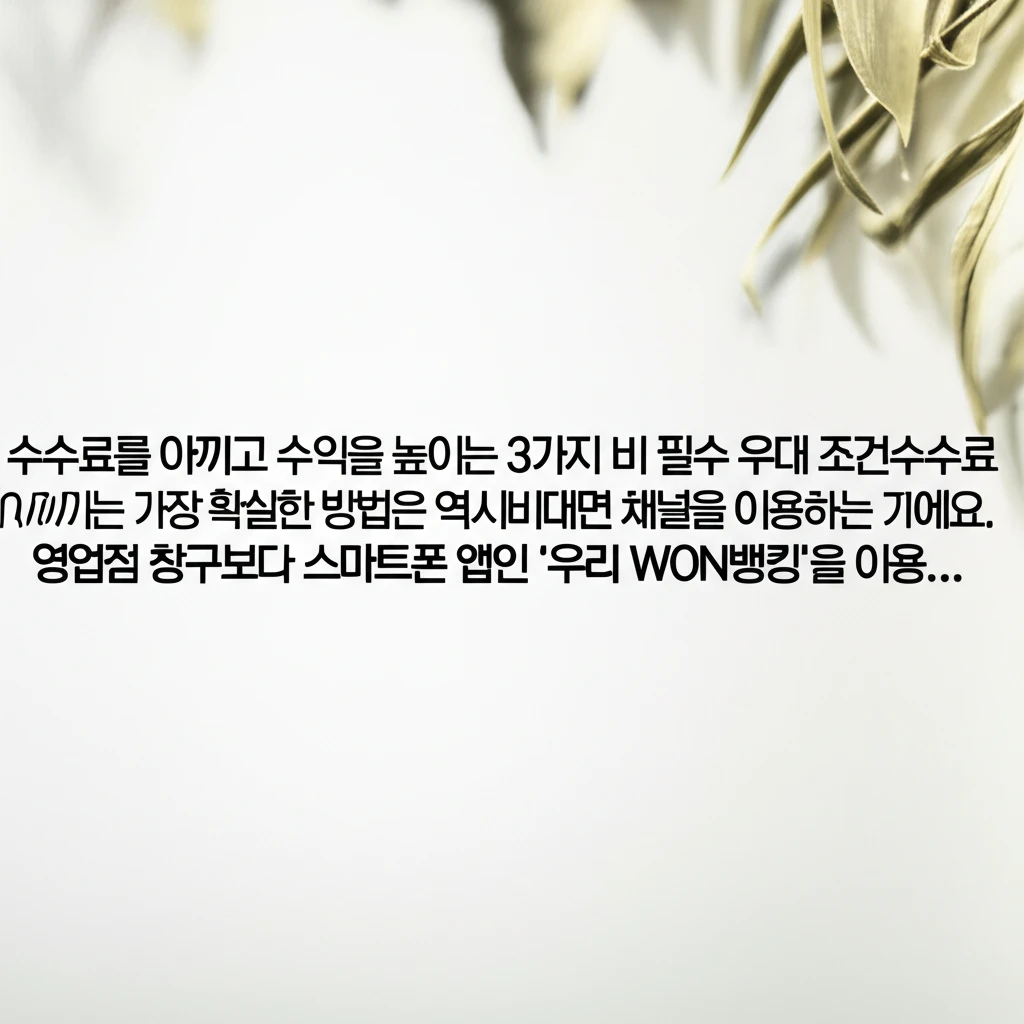 우리은행 ISA 수수료 비교 및 비대..