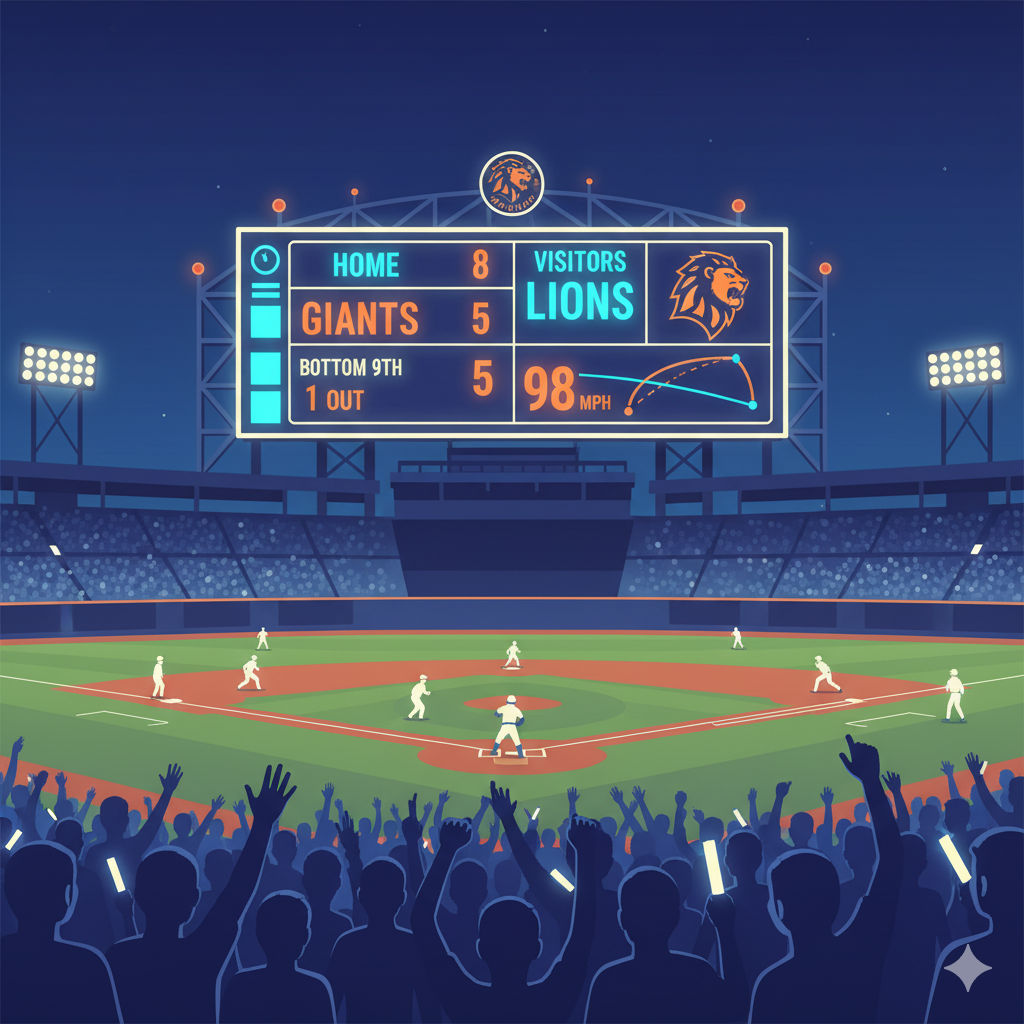 야구장 전광판 일러스트