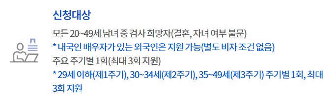 임신 사전건강관리 지원 : 신청대상