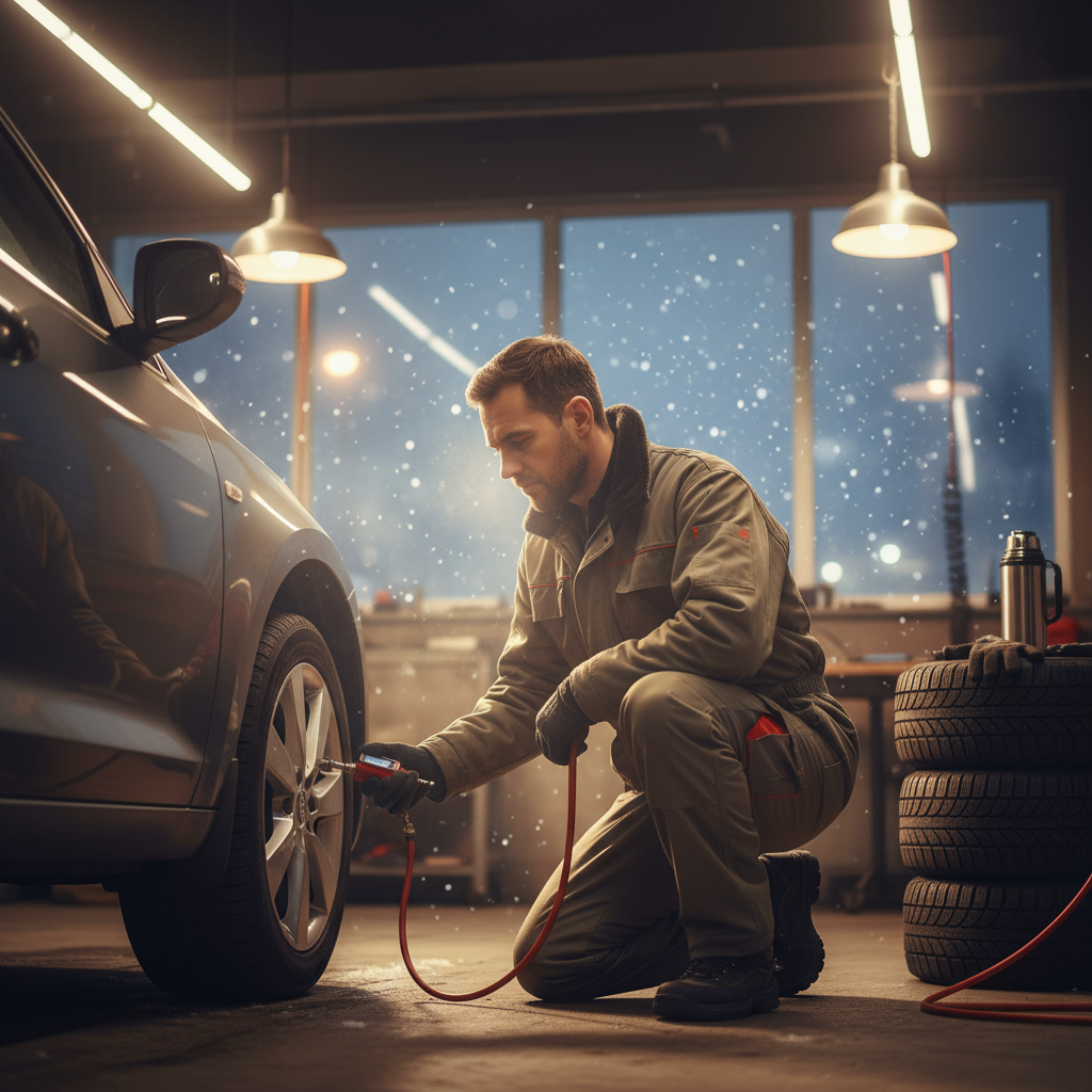 겨울철 자동차 타이어 공기압 관리