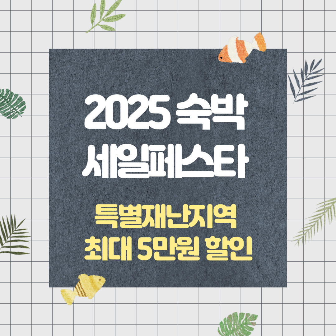 2025 숙박세일페스타 8월 20일 시작! 특별재난지역 최대 5만 원 할인 소식
