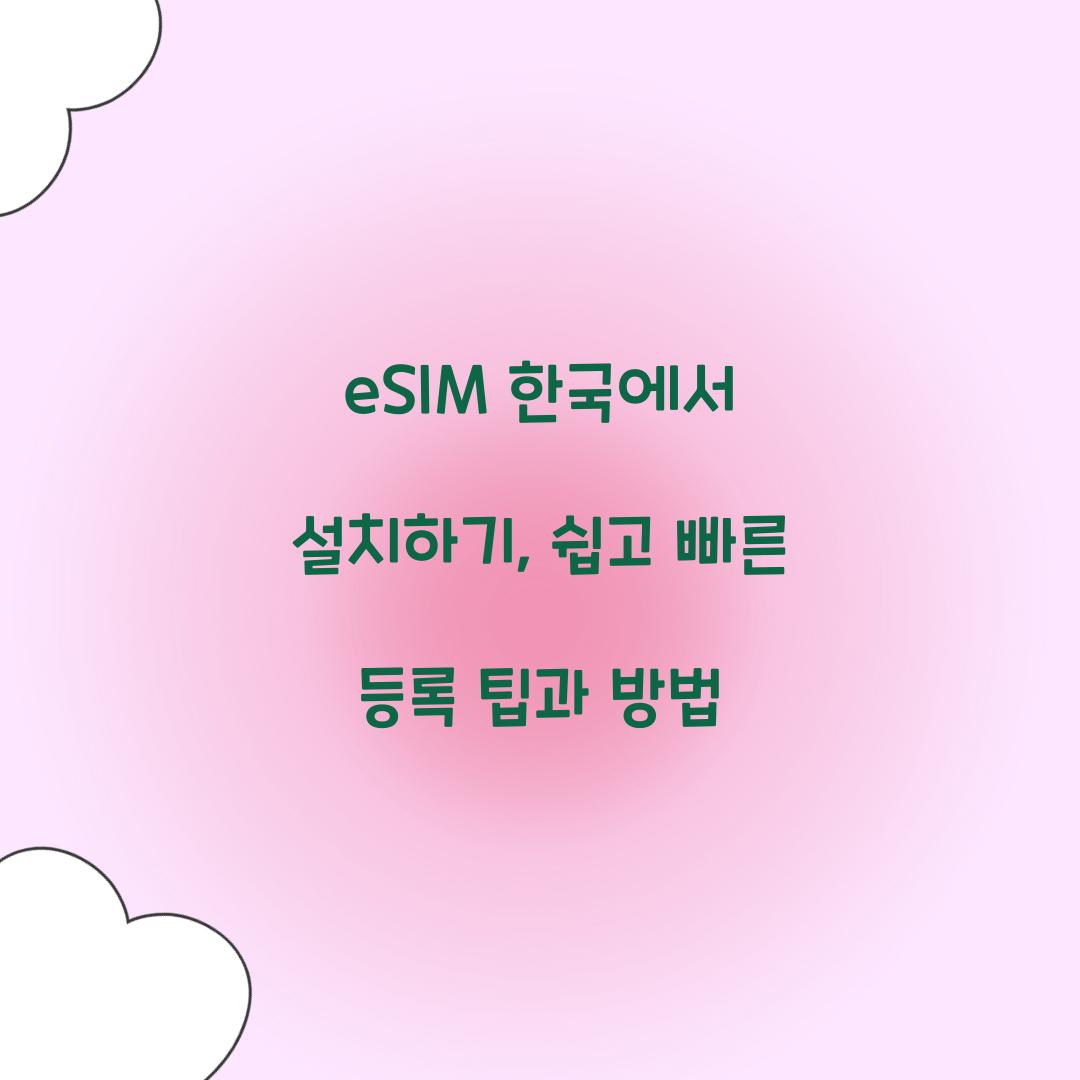 eSIM 한국에서 설치