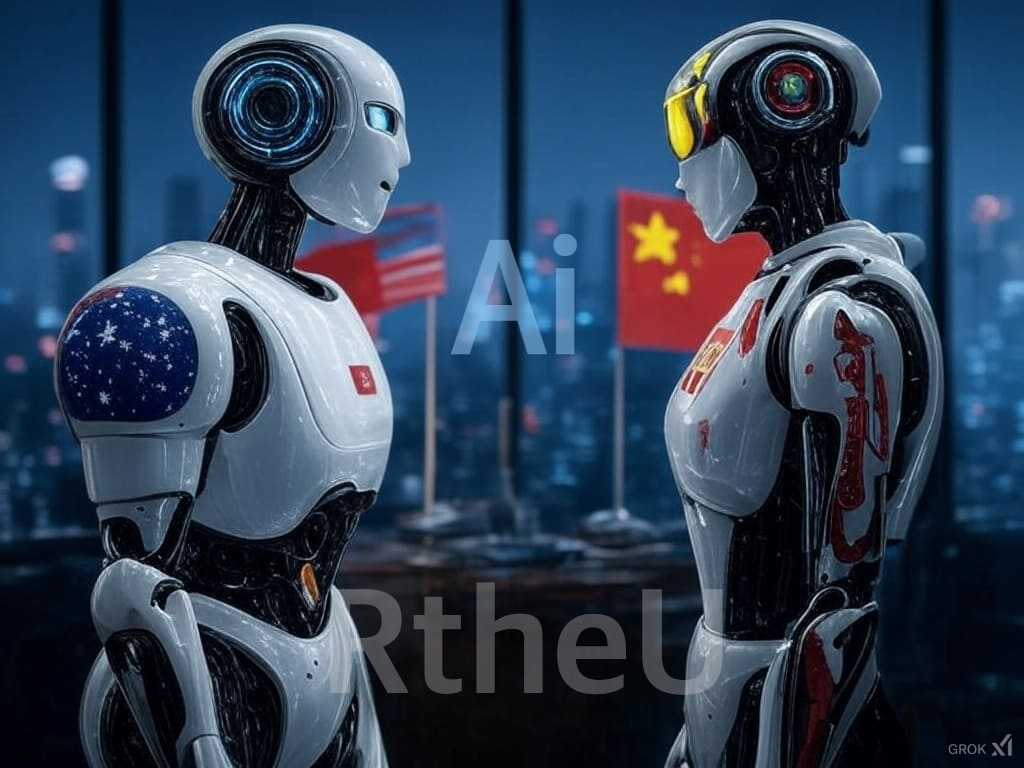 미국과 중국의 AI 냉전을 표현한 썸네일