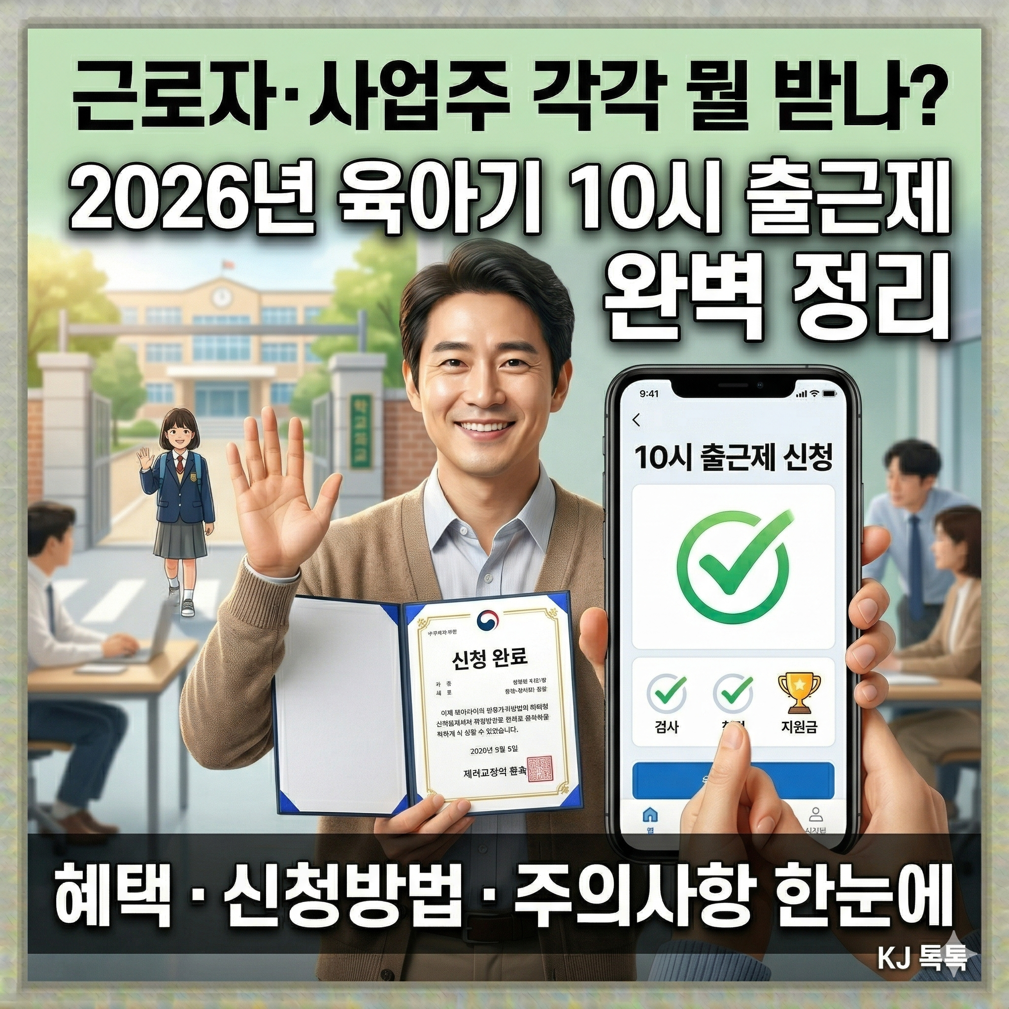 2026년 육아기 10시 출근제 완벽 정리 — 근로자·사업주 각각 무엇을 받나
